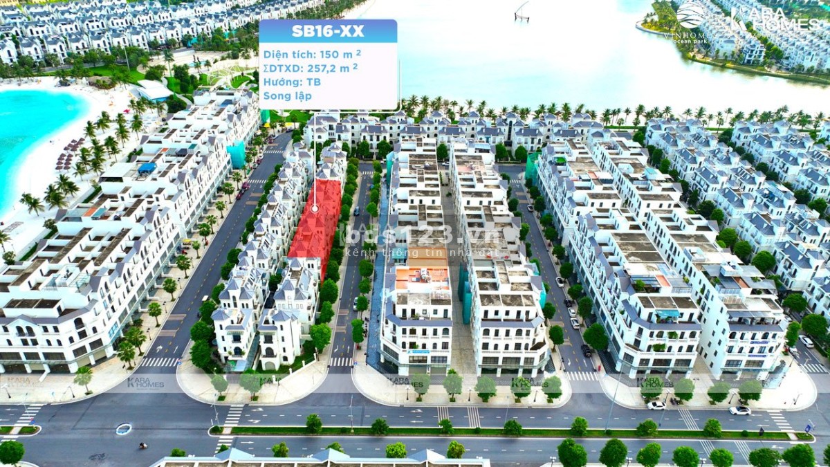 Biệt thự song lập Sao Biển tại Vinhomes Gia Lâm 150m2