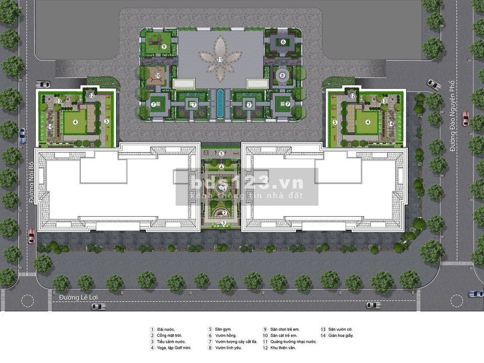 Chung cư Eden Garden, Căn 75.4m2 2N 2VS Đông Nam VIEW Lê Lợi, nội thất liền tường giá chỉ 2.3xx tỷ