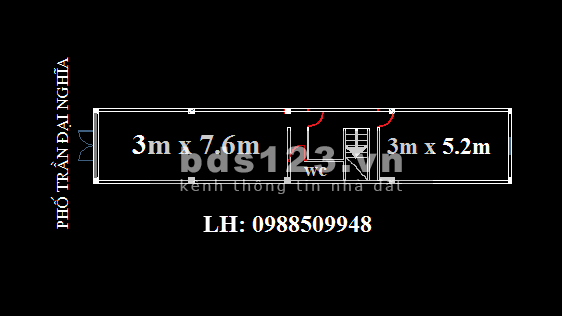 Cho thuê tầng 1 mặt phố Trần Đại Nghĩa, Ph. Bách Khoa, Q. Hai Bà Trưng, Hà Nội (50M2)