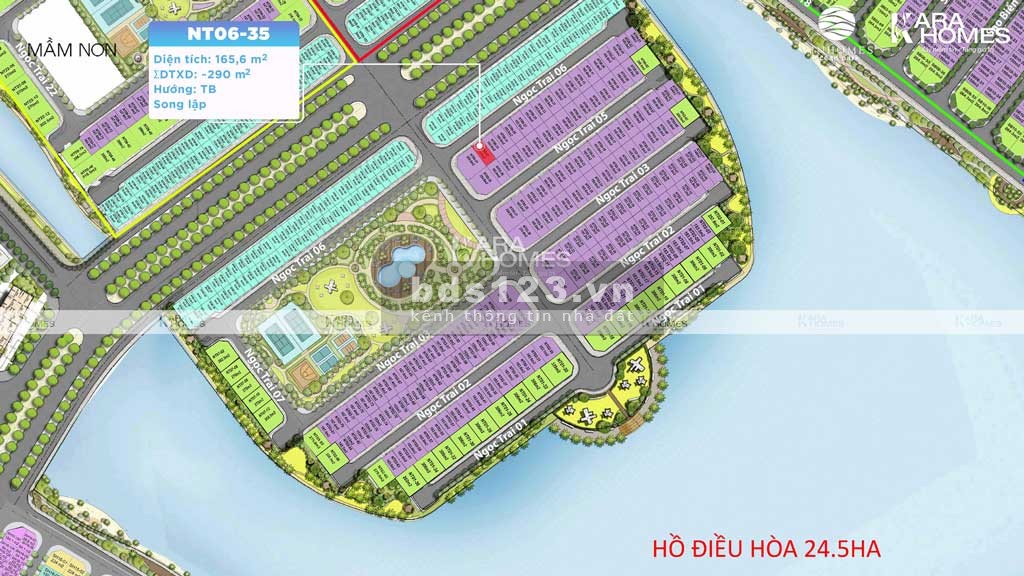 Bán biệt thự song lập Ngọc Trai tại Vinhome Gia Lâm 165.6m2
