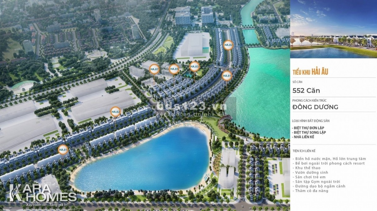 Bán biệt thự song lập Hải Âu Vinhomes Ocean Park 150m2