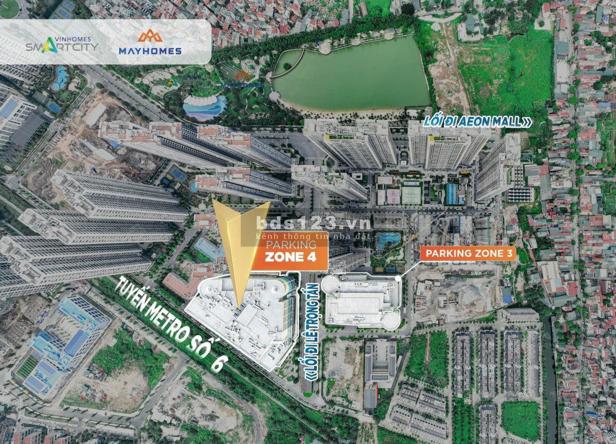 Bán Shop 100m Fzone (PZ4) giữa 58 tòa chung cư, chân ga Metro số 6 Vinhomes Smart City giá 5,7 tỷ