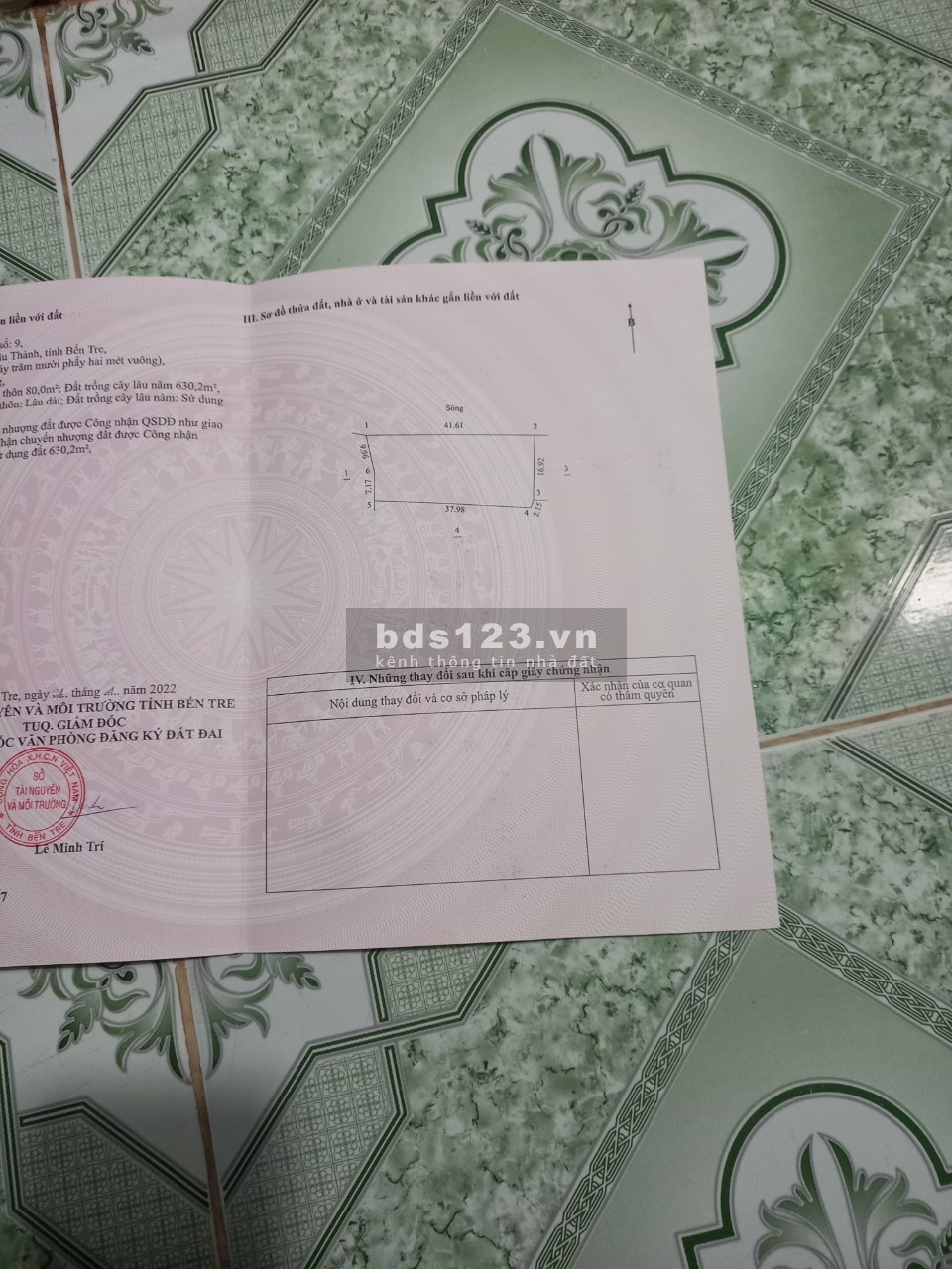 Chính chủ cần bán đất có thổ cư đường lộ vườn Hữu Định, Châu Thành