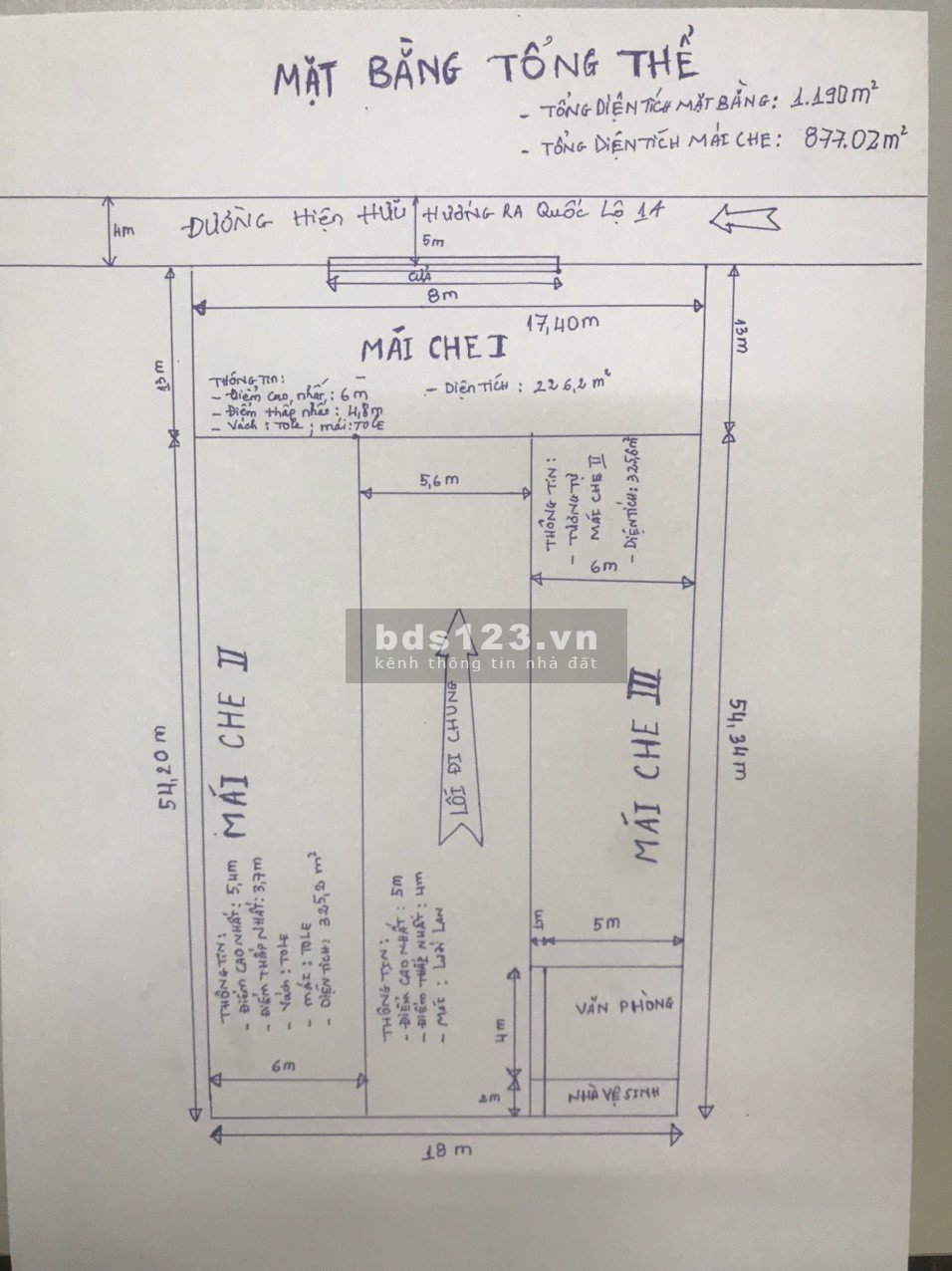 Cần cho thuê kho, xưởng diện tích 877 m2