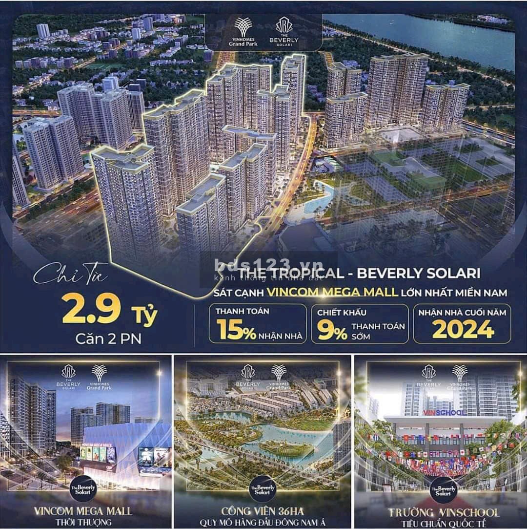 Căn Hộ 1-2-3PN- Tặng học bổng VINSCHOOL- Vay LS 0%/24 tháng - Chiết khấu đến 13% Vinhomes Grand Park