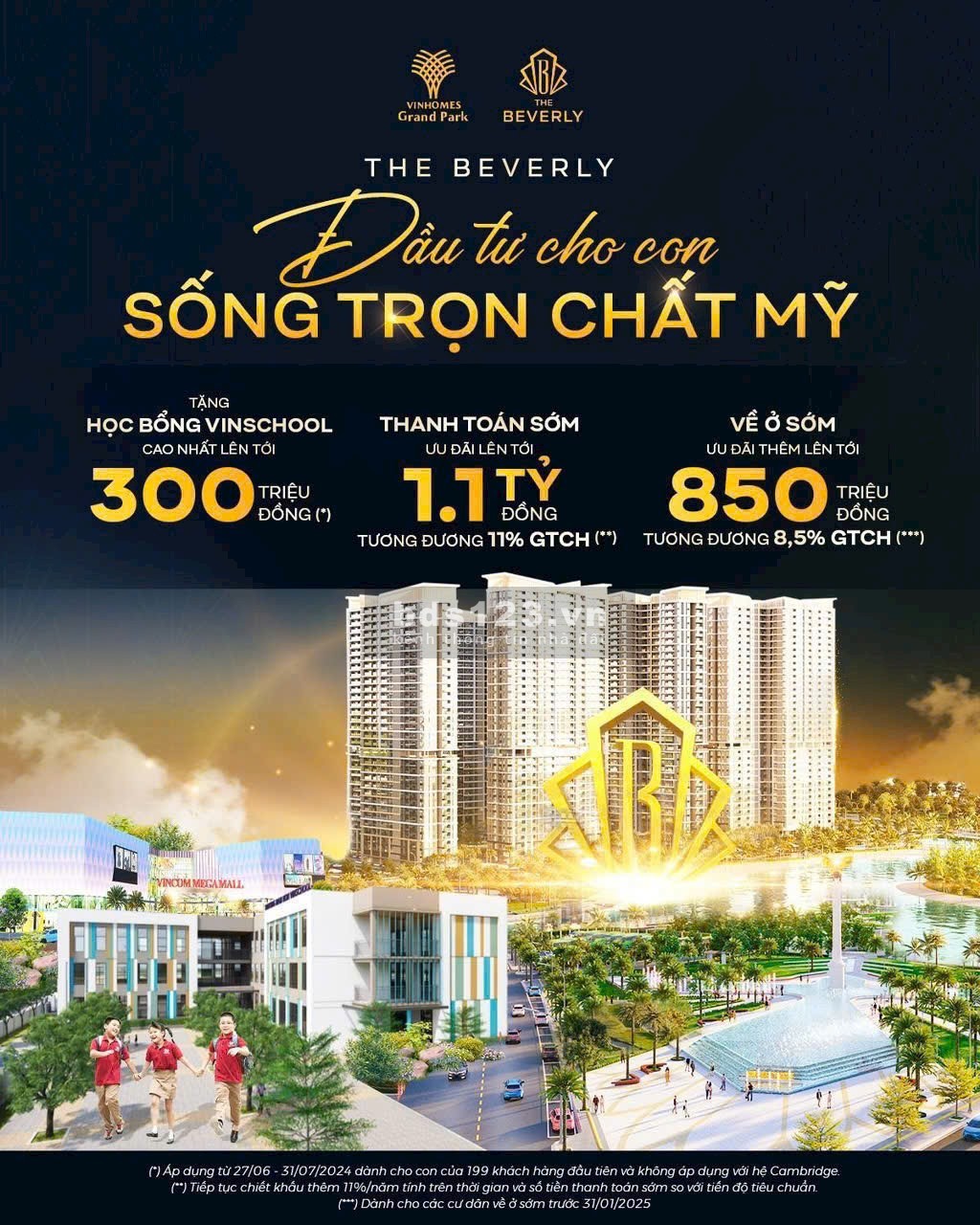 CĂN HỘ 1PN - 2PN -3PN Beverly Vinhomes Q.9 - TẶNG HỌC BỔNG Vinschool + Chiết Khấu 21%