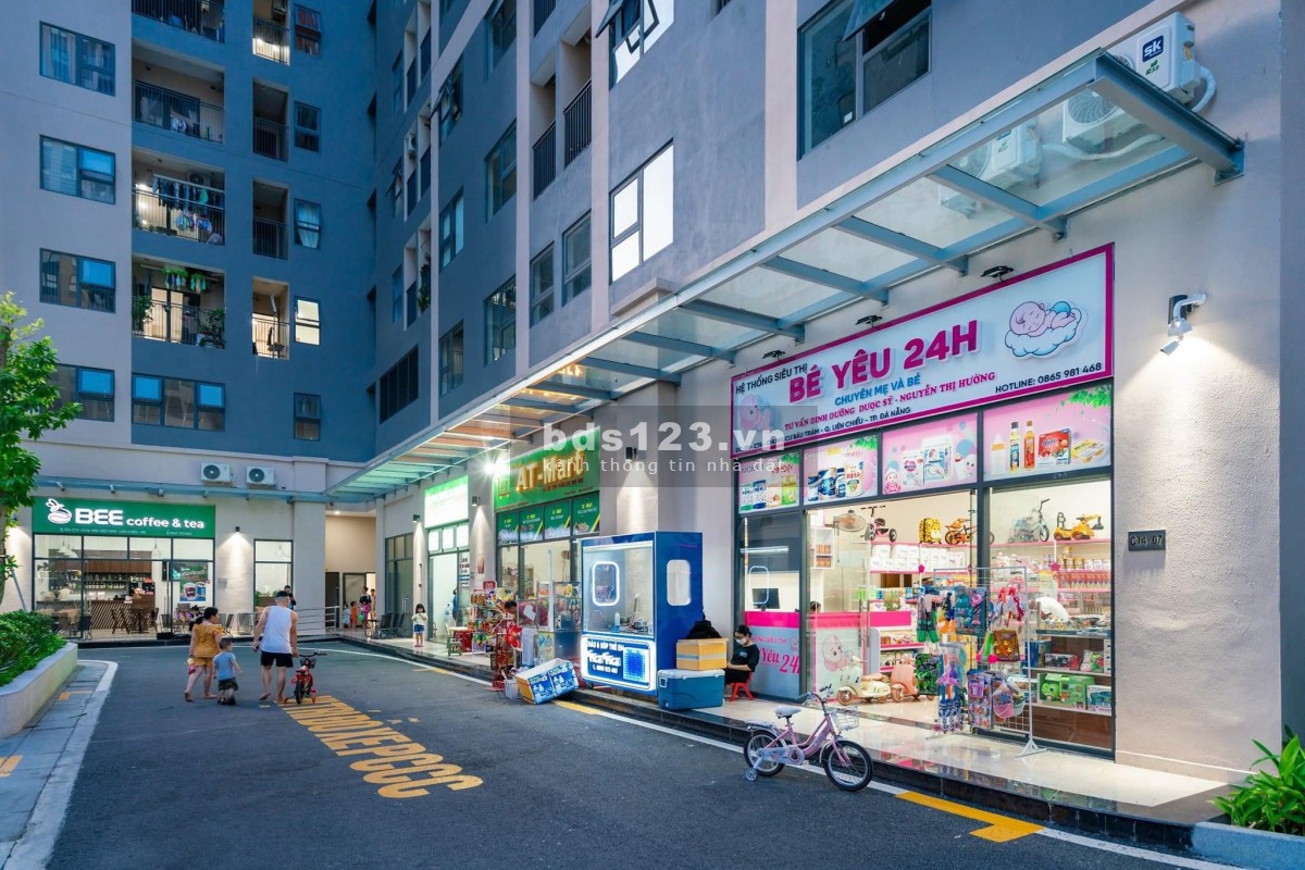 Shophouse chân đế tổ hợp 10 tòa chung cư xã hội lớn nhất Đà Nẵng.