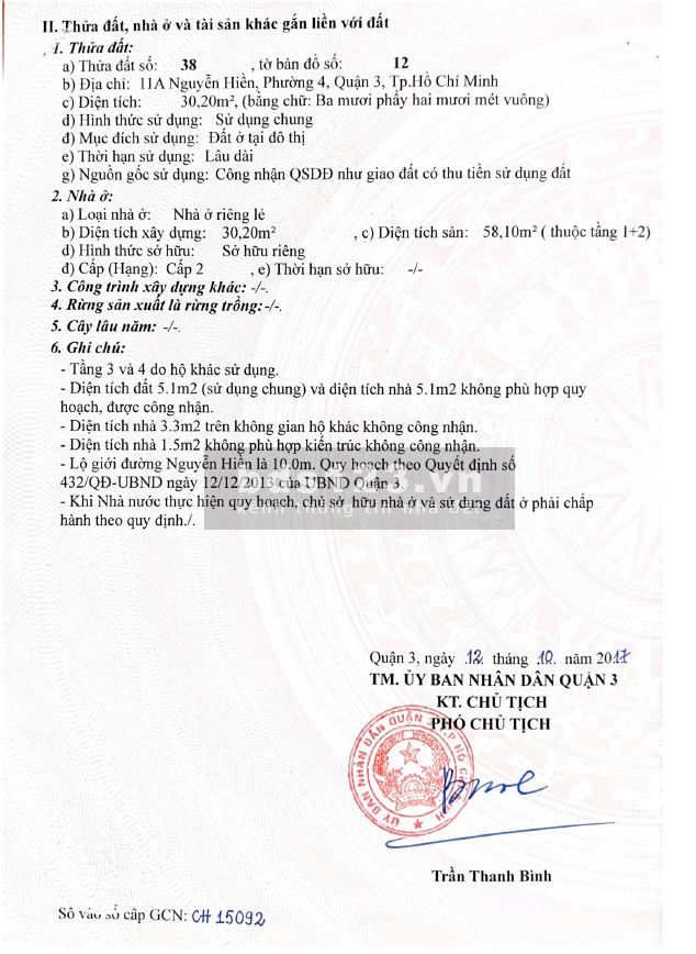 Bán nhà MT Nguyễn Hiền P4 Q3 (dạng chung cư, 1 trệt 1 lầu, 58 m2, đang cho thuê) . Giá 5,39 tỷ