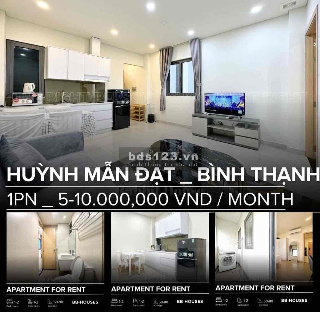 HỆ THỐNG CHUYÊN CHO THUE CĂN HỘ 1PN FULL NỘI THẤT TẠI BÌNH THẠNH