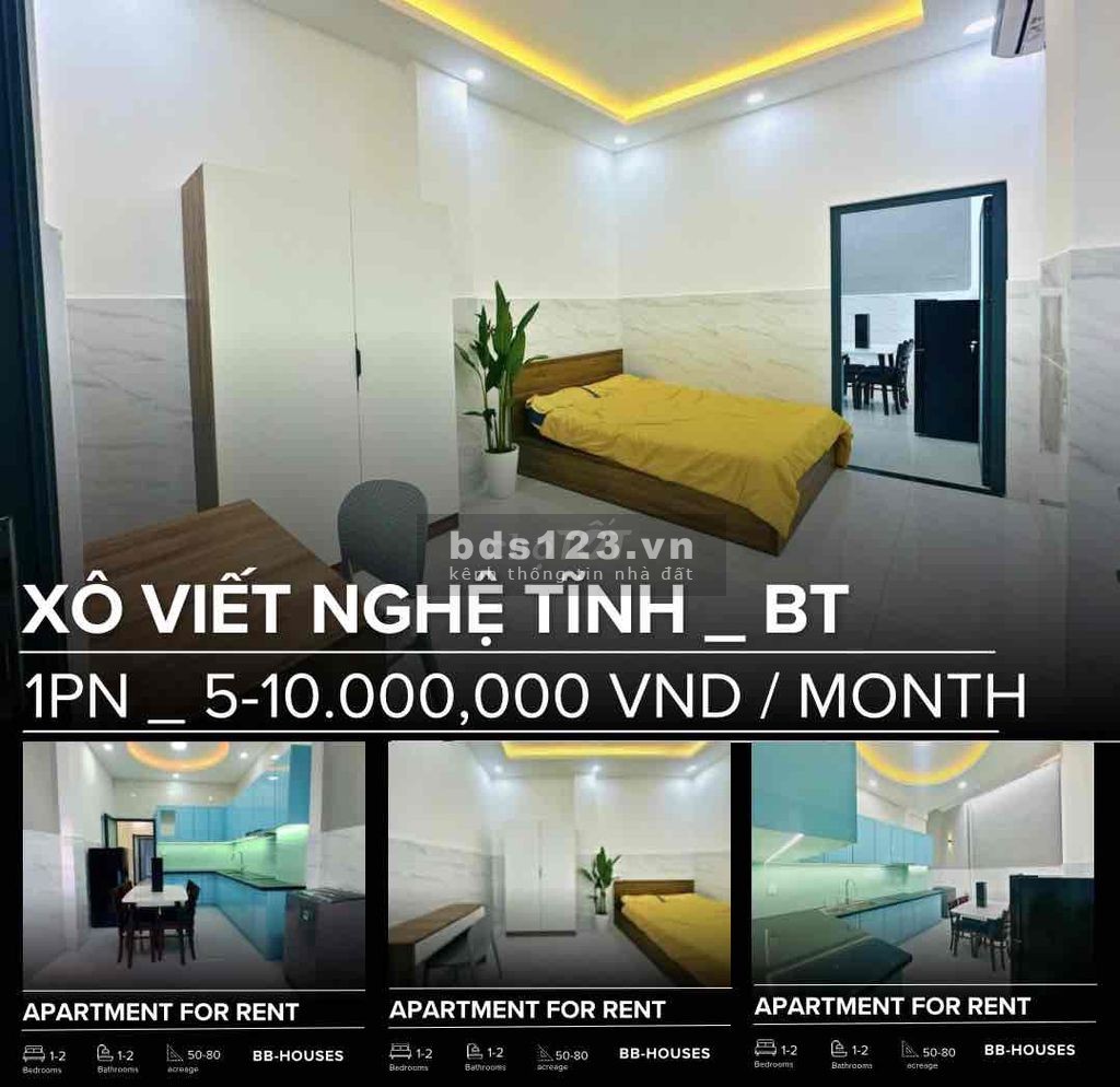 HỆ THỐNG CHUYÊN CHO THUE CĂN HỘ 1PN FULL NỘI THẤT TẠI BÌNH THẠNH