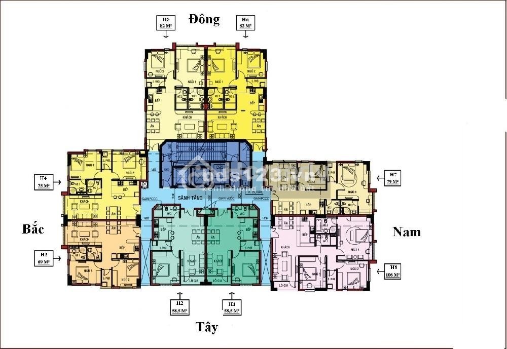 Cho thuê CHCC Phú Đạt, 3PN, căn góc DT 82m2; giá 11,5 tr/tháng