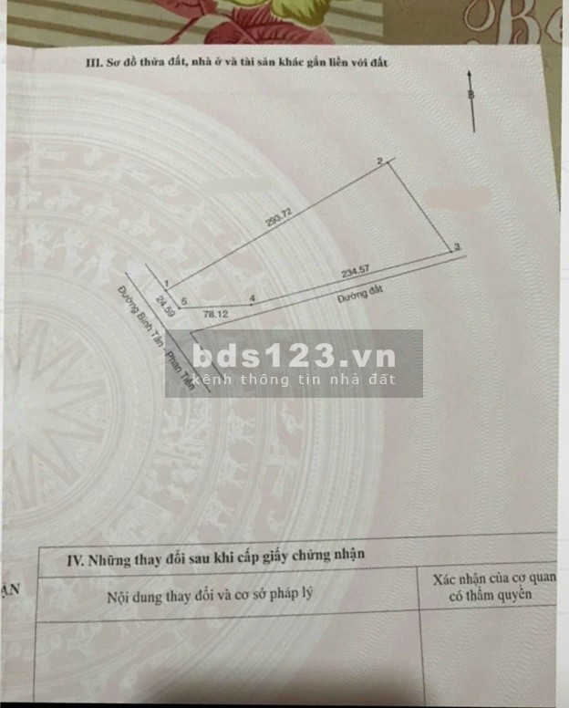 Cần bán đất Bình Thuận 2.4ha 120k/m2 hai mặt tiền đường nhựa, có sổ hồng.