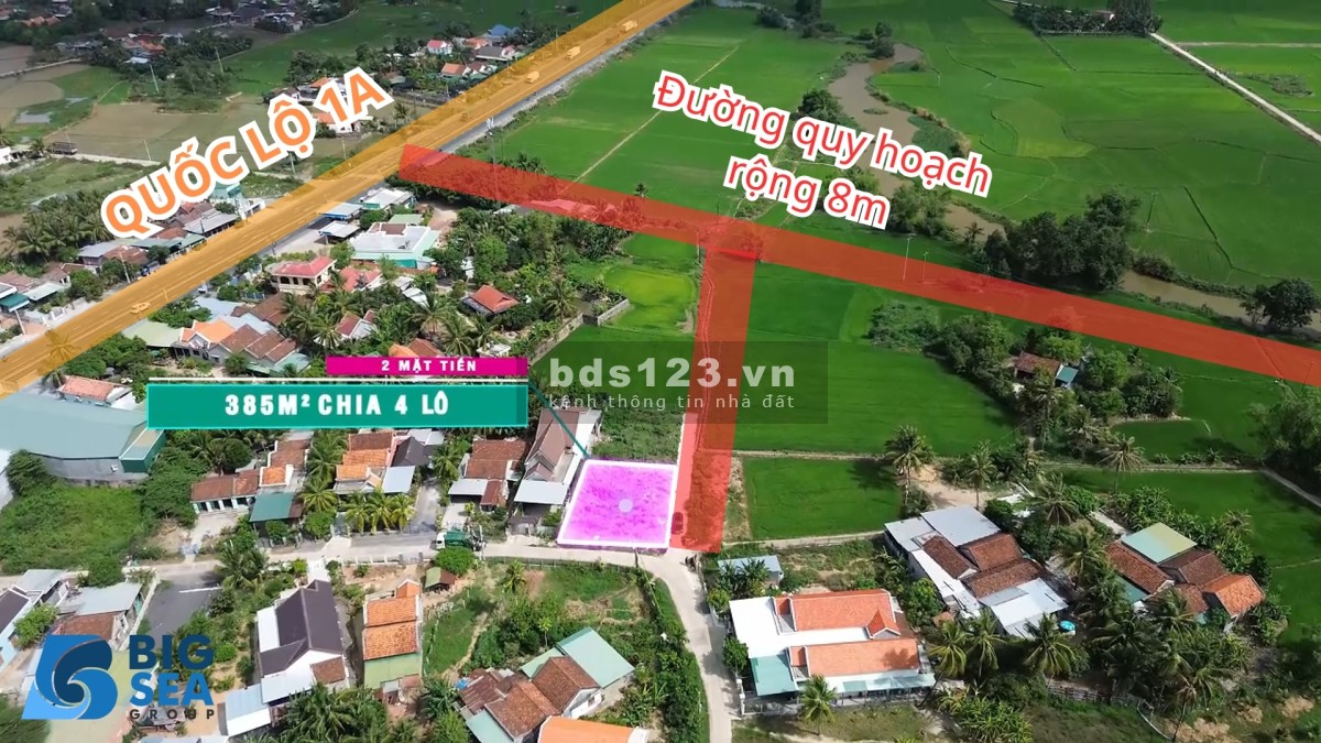 Cần tiền bán nhanh 4 lô đất liền nhau full thổ cư 2 mặt tiền Ninh Hòa - Khánh Hòa