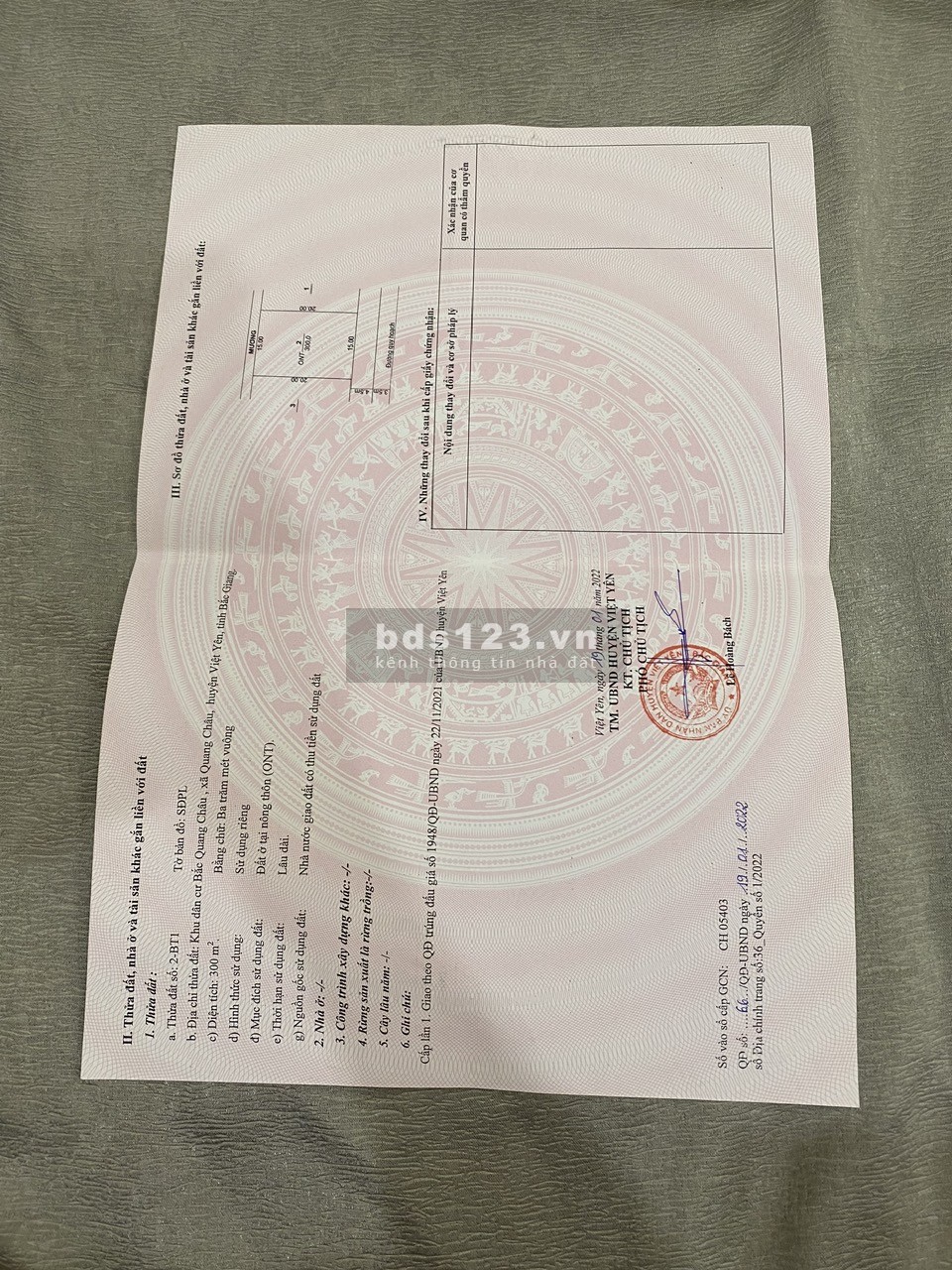 Bán Lô Biệt Đồng Vân - Kcn Quang Châu - Việt Yên - Bắc Giang