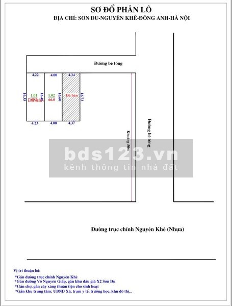 Bán 66m đất tại Sơn Du, Nguyên Khê, Đông Anh, Hà Nội