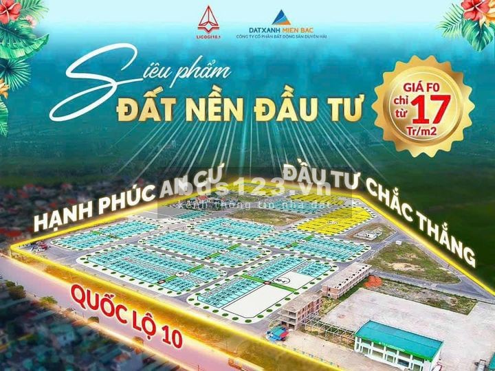 Cơ hội đầu tư sinh lời tốt nhất tp Uông Bí hiện nay, Licogi mở bán f0 giá chỉ 17tr/m2