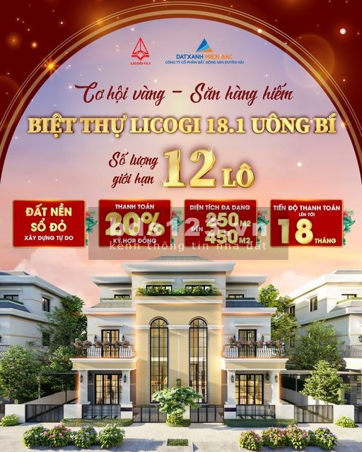 Cơ hội đầu tư sinh lời tốt nhất tp Uông Bí hiện nay, Licogi mở bán f0 giá chỉ 17tr/m2