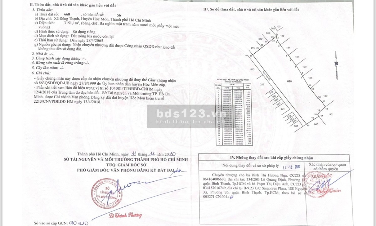 BÁN ĐẤT SỔ SÁCH ĐẦY ĐỦ XÃ ĐÔNG THẠNH HUYỆN HÓC MÔN