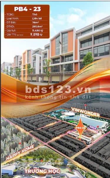 Bán gấp LK Phố Biển 78m, mặt tiền 6m gần hồ, chung cư Vinhomes Ocean Park 3 gía 9,5 tỷ