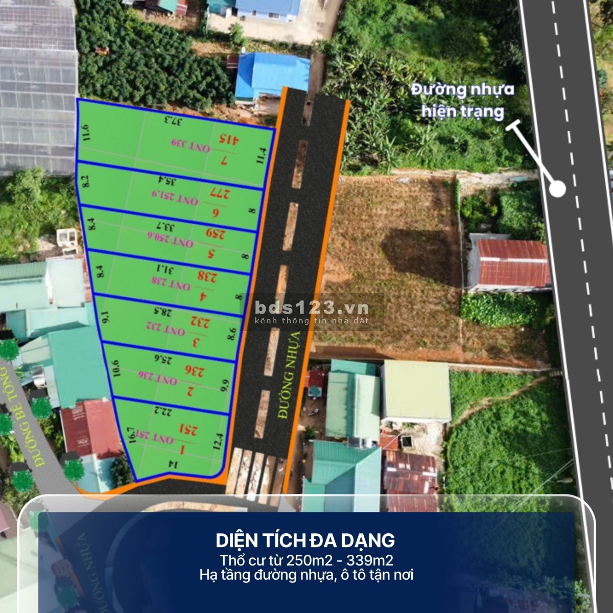 Đất Lạc Dương Đà Lạt giá rẻ, sổ riêng xây dựng tự do, đường nhựa oto tận nơi, dân cư đông