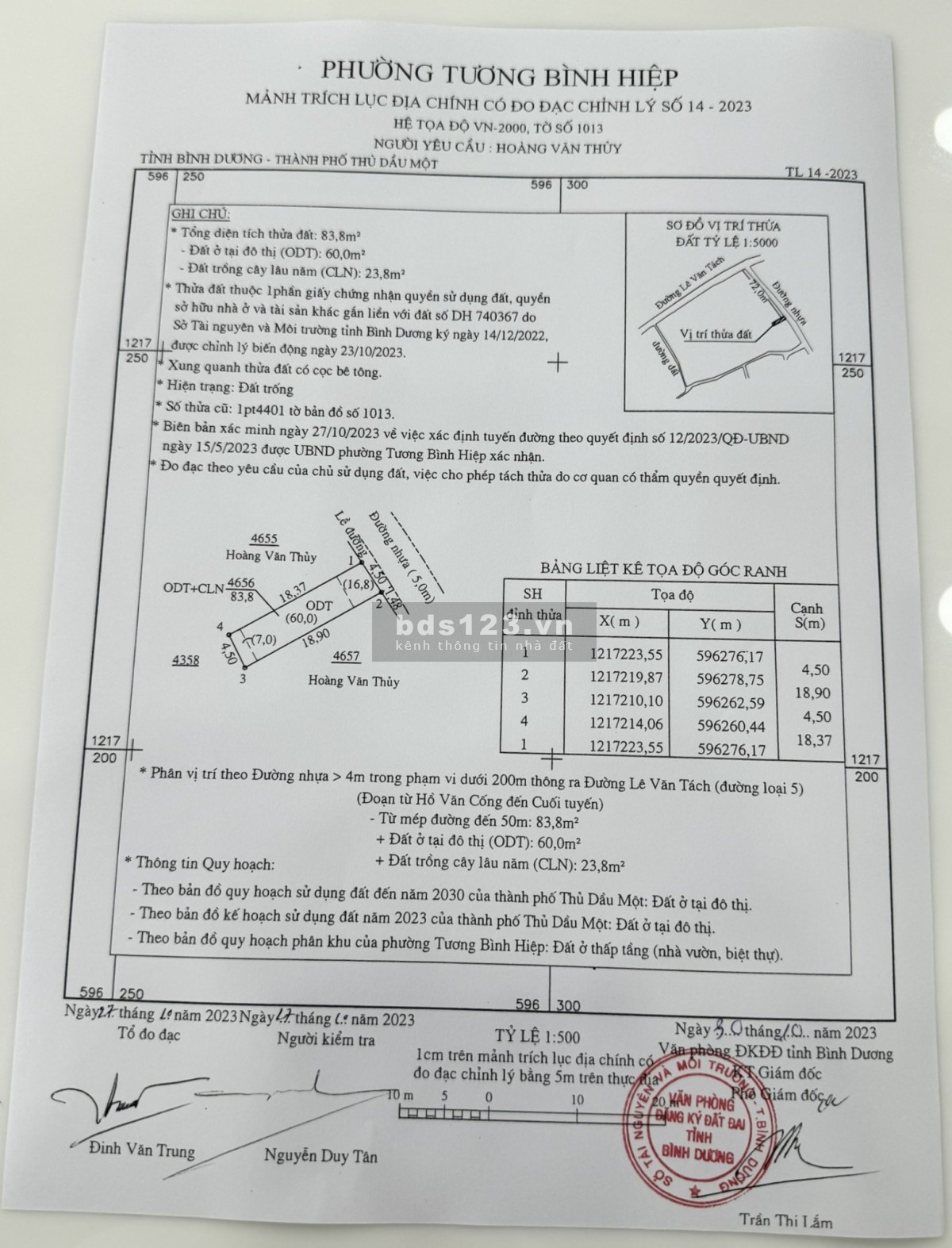 CÒN LÔ ĐẤT TẠI TƯƠNG BÌNH HIỆP THỦ DẦU MỘT