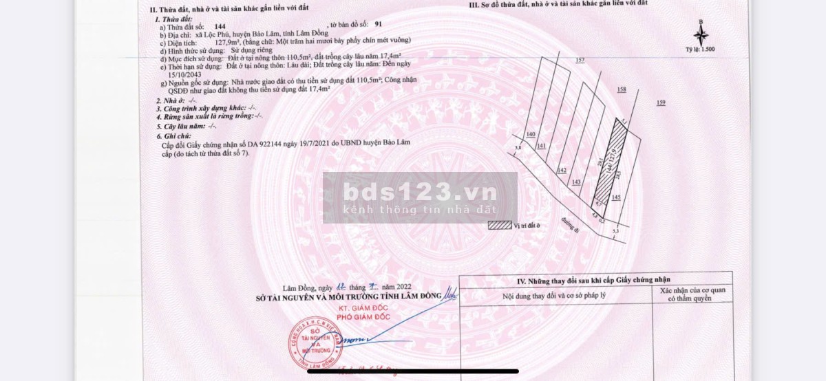 BÁN ĐẤT CHÍNH CHỦ, THỔ CƯ, SỔ SẴN TẠI LỘC PHÚ, BẢO LÂM, LÂM ĐỒNG CHỈ 4,2TRIỆU/m2