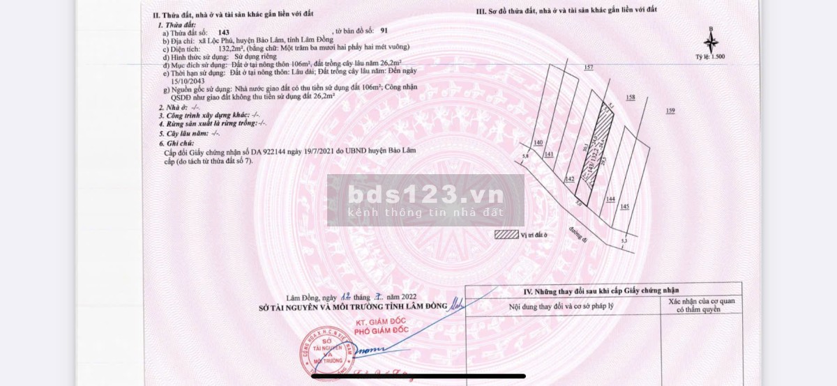 BÁN ĐẤT CHÍNH CHỦ, THỔ CƯ, SỔ SẴN TẠI LỘC PHÚ, BẢO LÂM, LÂM ĐỒNG CHỈ 4,2TRIỆU/m2