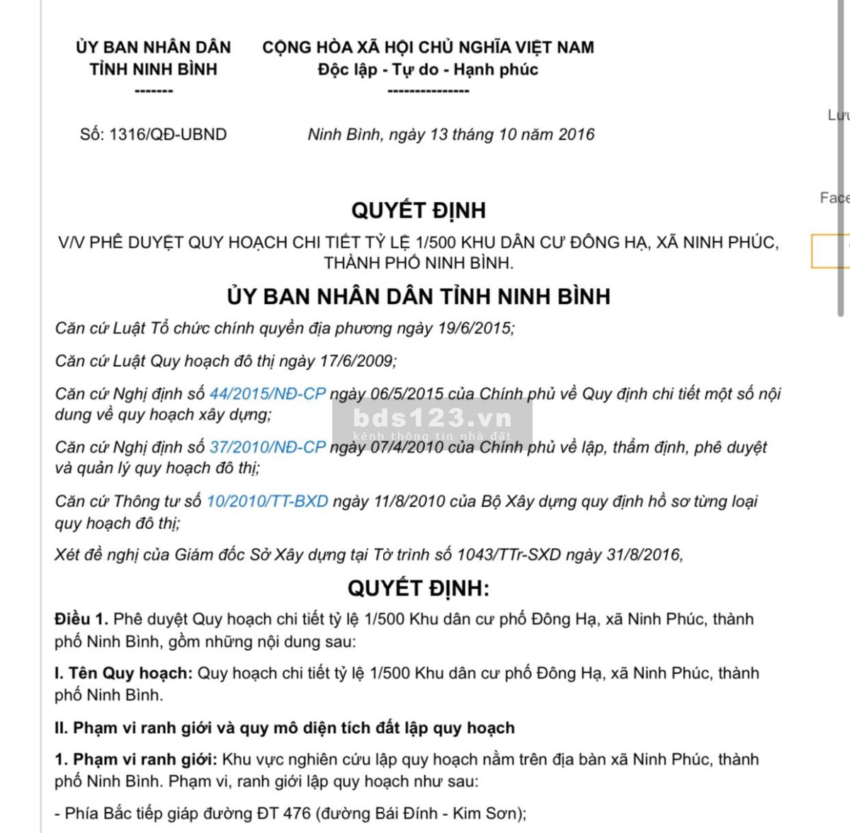 Có lãi luôn 3tr/m2 với lô đất đấu giá Ninh Bình - thành phố quy hoạch trực thuộc TW