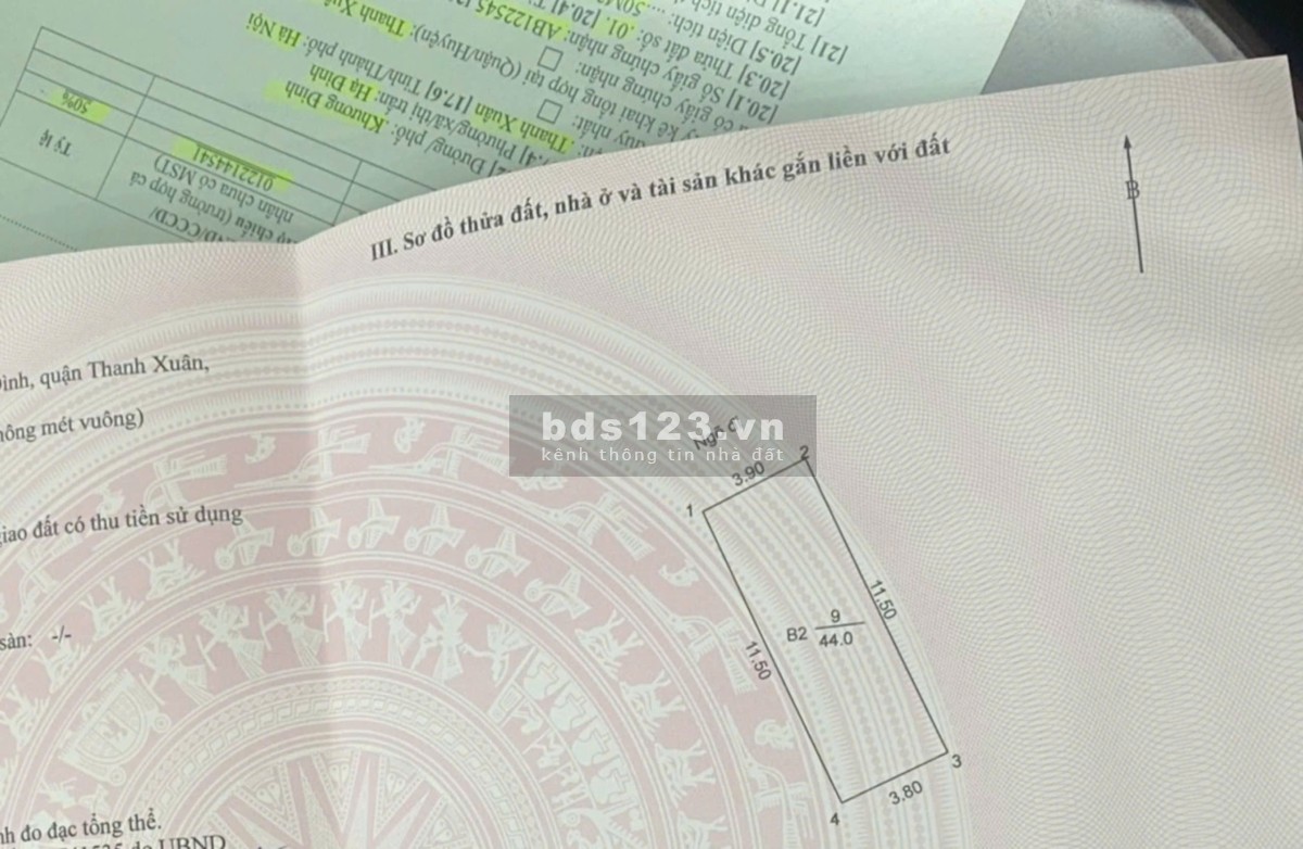 BÁN CẮT LỖ LÔ ĐẤT 44m2 đường NGUYỄN TRÃI – Quận THANH XUÂN – HÀ NỘI