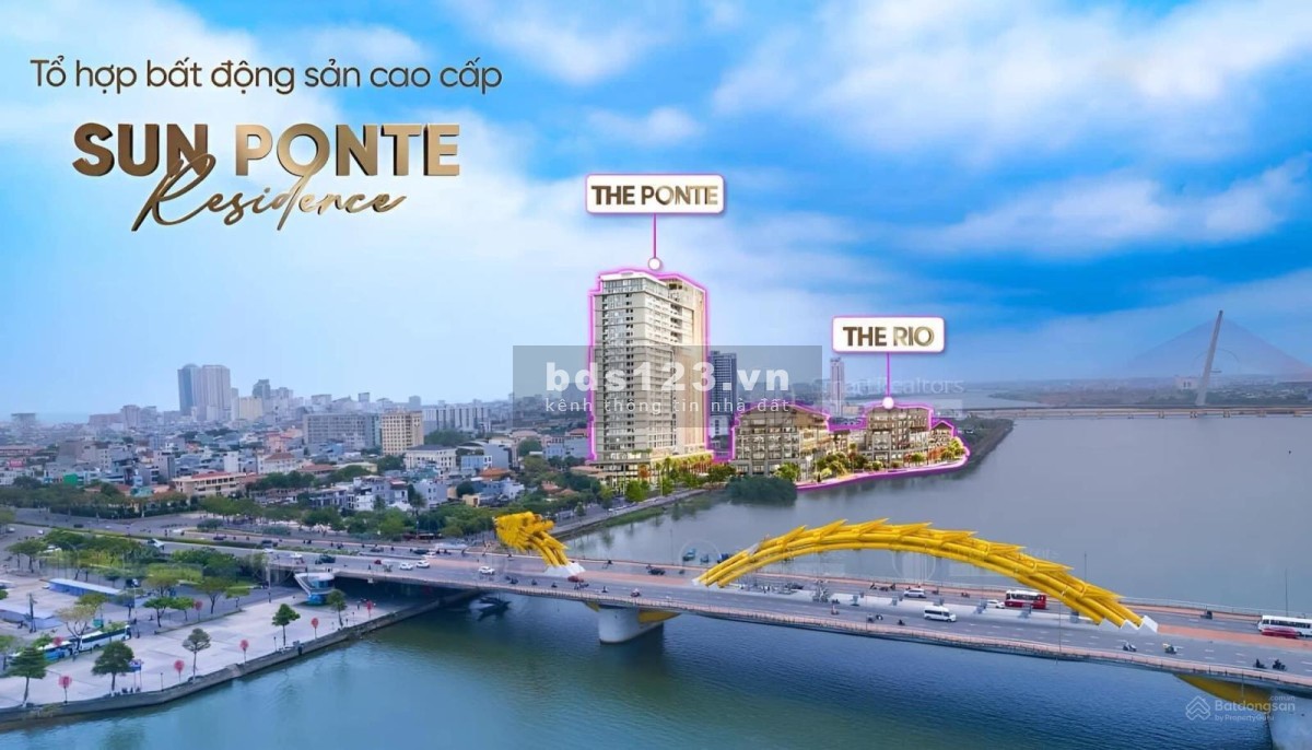 Căn hộ ven sông Hàn Sun Ponte, căn góc 3Br tầng 24 trực diện sông chiết khấu đến 16%