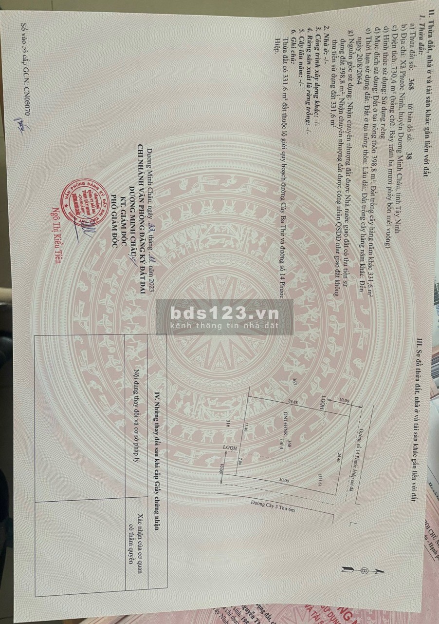 Đất nền lô gốc Dương Minh Châu Tây Ninh