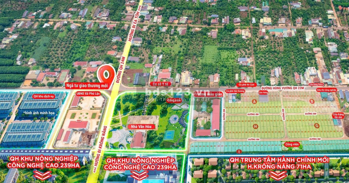 Bán 3 lô liền kề Ủy Ban Mới Phú Lộc Krong Năng, giá GỐC chính chủ