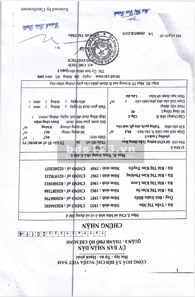 Bán nhà cũ 44,7m2 hẻm 637 đường Trần Hưng Đạo, Phường 1, Quận 5