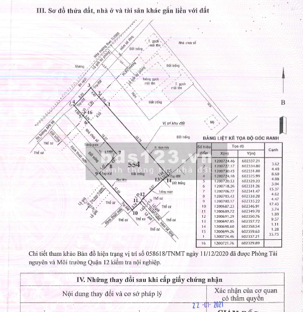 Bán 511.5m2 thổ cư có 8.6m mặt tiền tại An Phú Đông 9, Quận 12