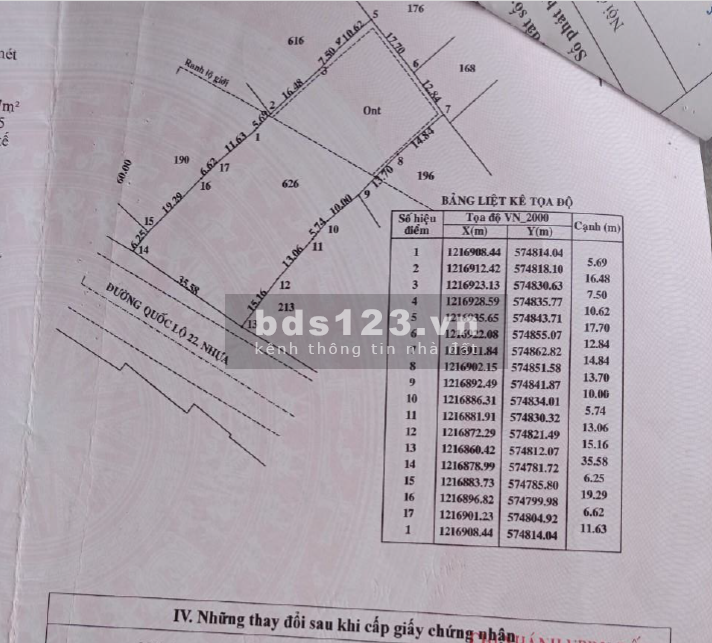 Bán 2466m2 đất có 35m mặt tiền QL22, xã Phước Thạnh, huyện Củ Chi