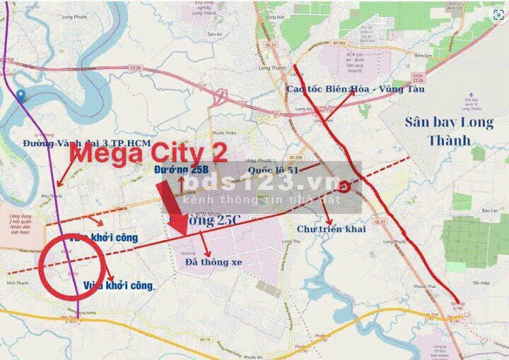 Mega City 2 - Đất nền đầu tưTTHC Huyện Nhơn Trạch- Đồng Nai.