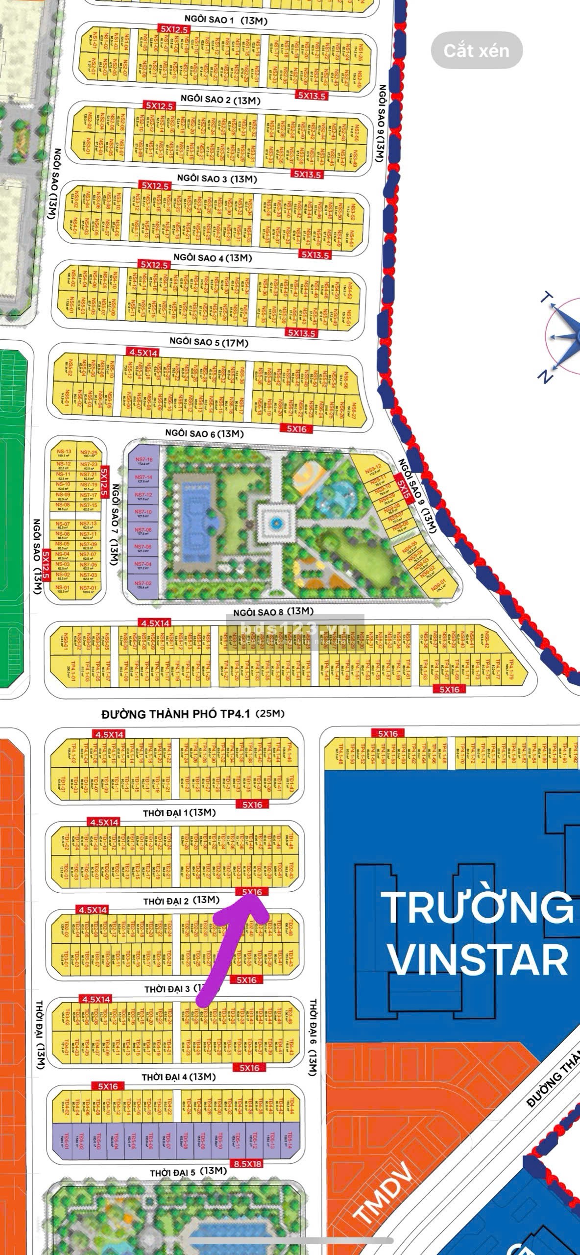 Bán gấp căn 160m mặt tiền 10m hướng Đn cạnh trường học Vinhoomes Cổ Loa giá 41 tỷ