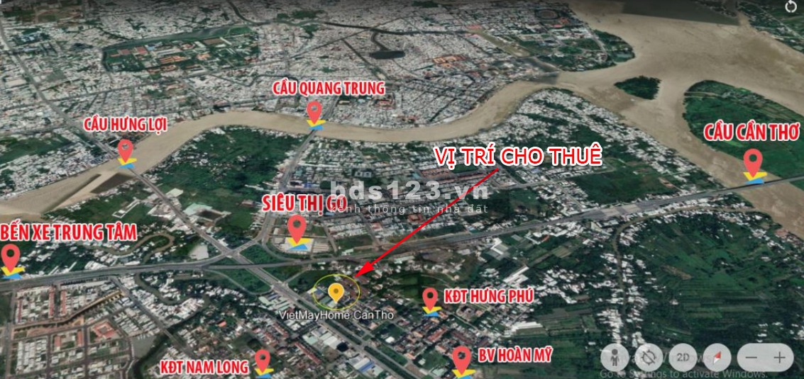Chính chủ cho thuê tòa nhà 3 tầng, mặt bằng trưng bày, nhà kho, quán cafe tại Cần Thơ
