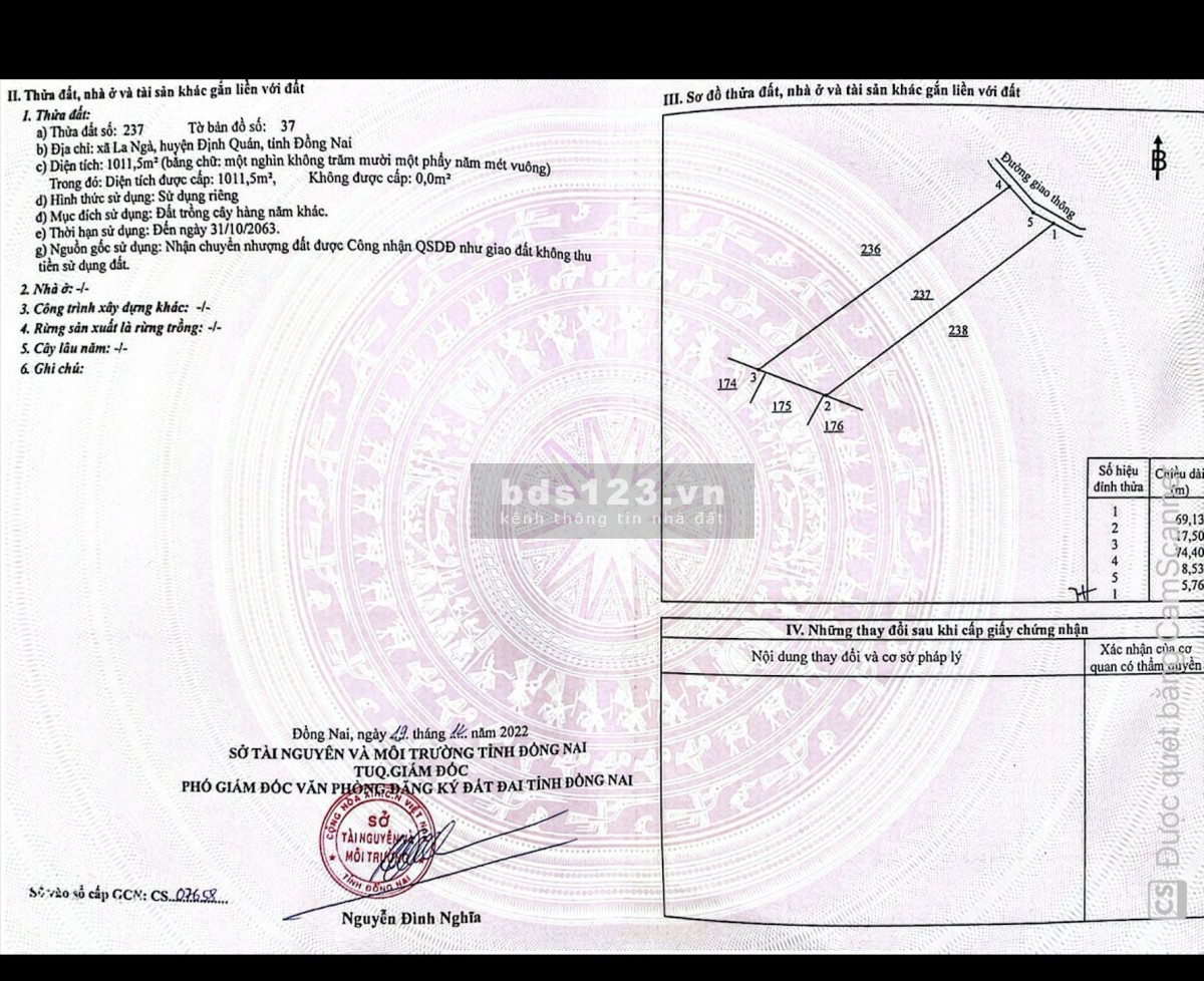 Cấn bán gấp đất vườn 1000m2 giá mềm thương lượng
