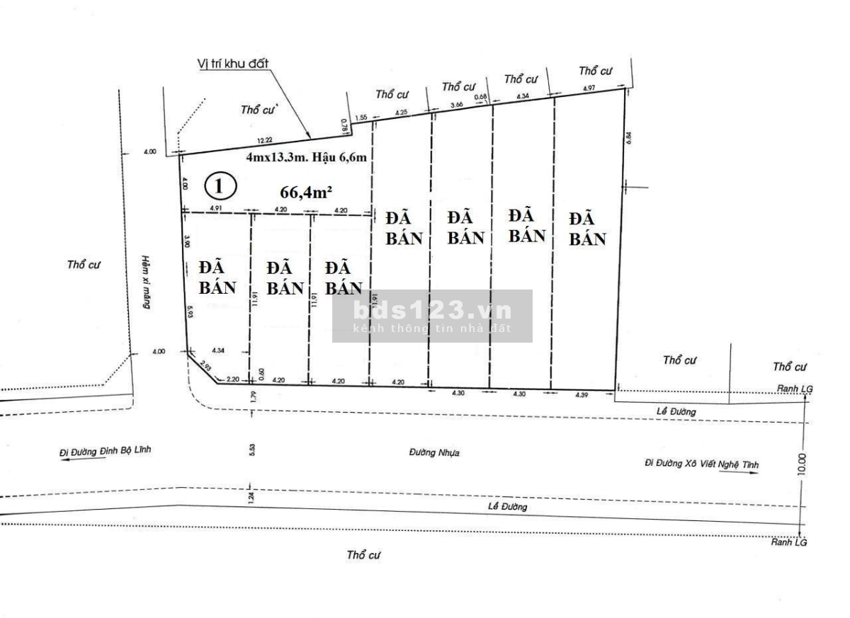 Bán đất hẻm xe hơi sát mặt tiền Đinh Bộ Lĩnh P26 Bình Thạnh