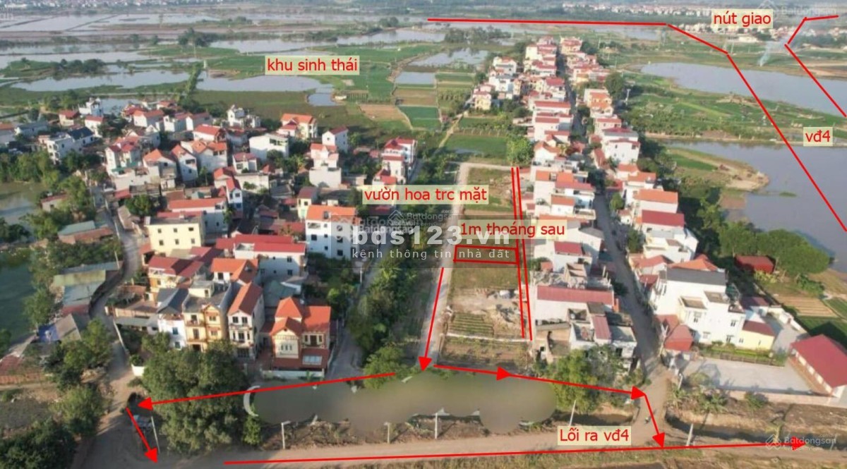 Bán 1 lô duy nhất đất đấu giá Văn Khê Mê Linh, Hà Nội giáp Vành Đai 4, cam kết bán đúng giá chủ thu