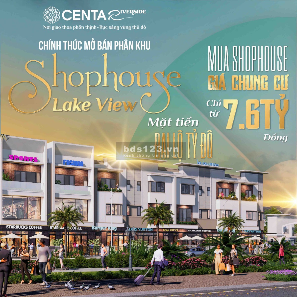 Mở Bán!! Phân khu Shopvillas Lake View cuối cùng tại Centa Riverside VSIP giá gốc chủ đầu