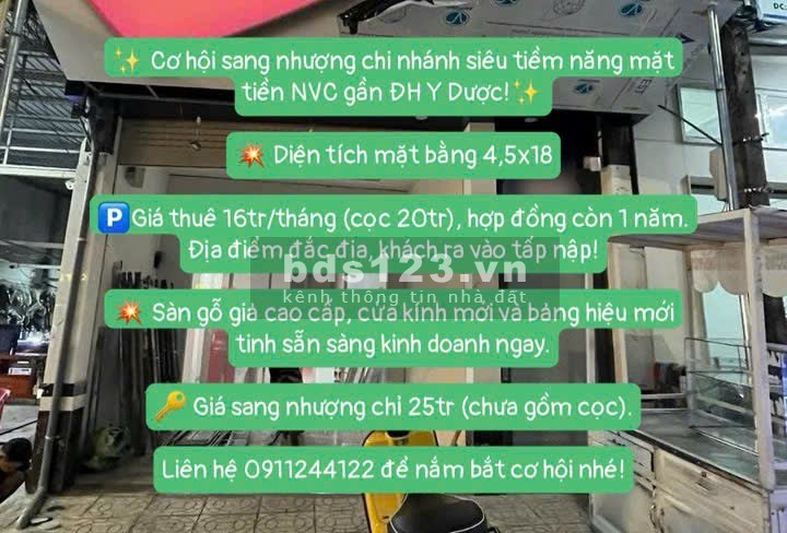 Cho thuê nhà mặt tiền đường Nguyễn Văn Cừ gần đh y dược