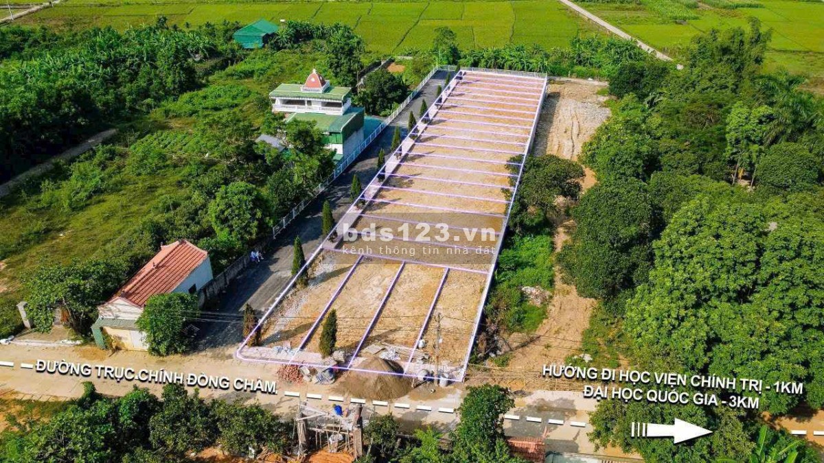 BÁN ĐẤT LÔ GÓC MẶT ĐƯỜNG TRỤC CHÍNH ĐỒNG CHẰM, GẦN ĐẠI LỘ THĂNG LONG, GẦN ĐH QUỐC GIA