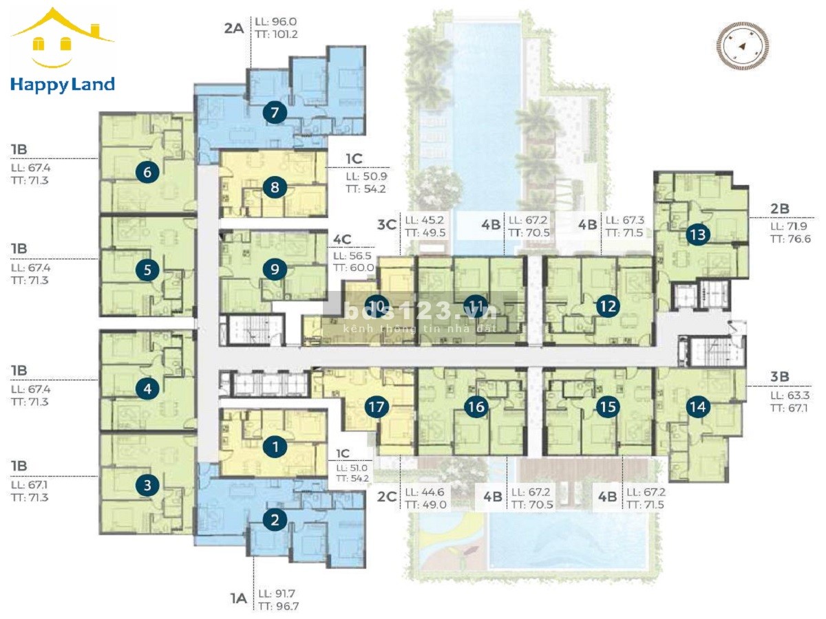 Bán căn hộ cao cấp Precia quận 2, gần Thủ Thiêm, 3PN=101m2, tầng cao chỉ 6.2 tỷ