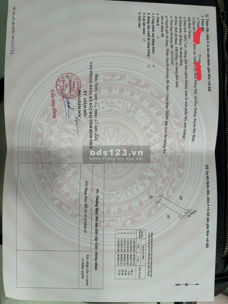 Chính chủ cần bán gấp hơn 2 sào đất vườn Hòa Thắng, Bình Thuận. Giá chỉ 901 triệu, sổ hồng riêng