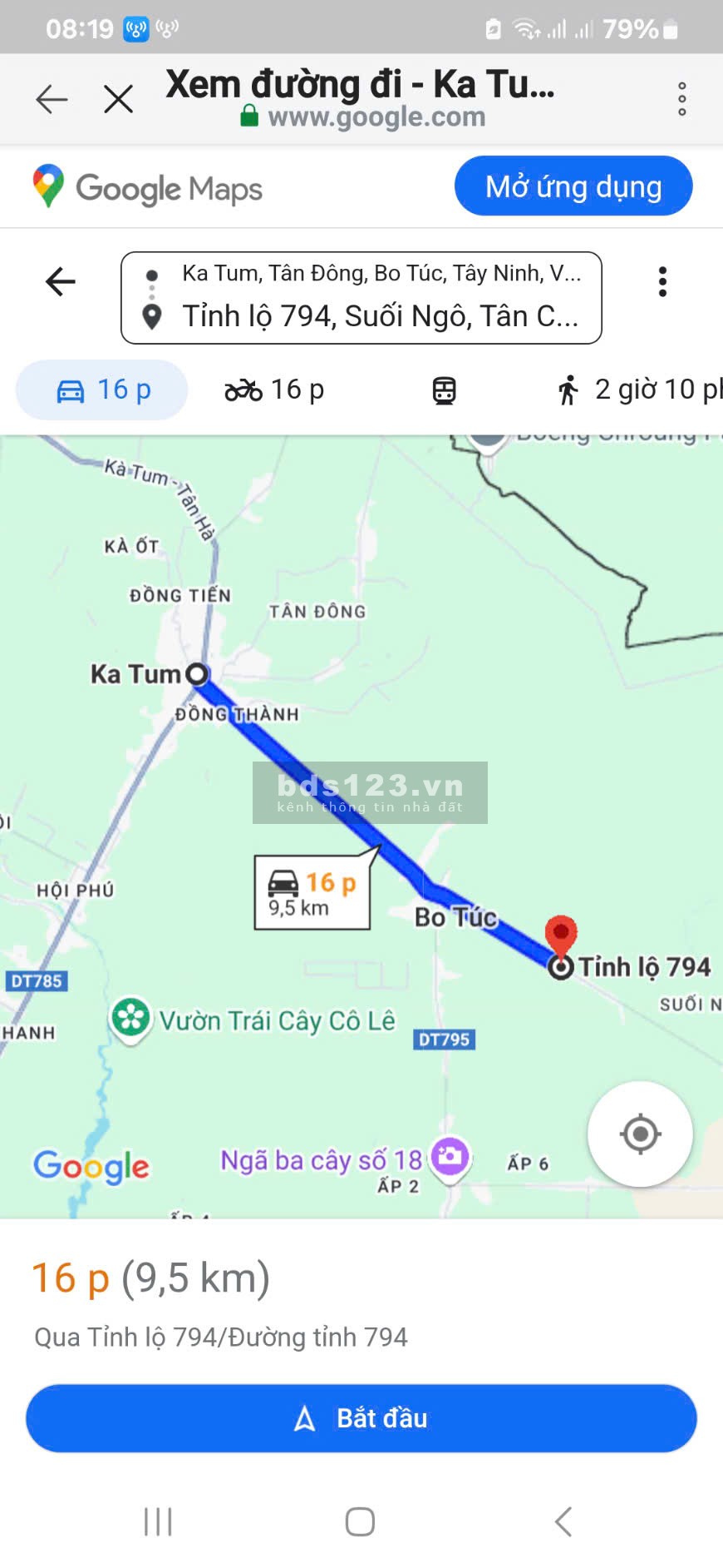 Bán lỗ lô đất gần 800m2. Mặt tiền DT794 Tân Châu, Tây Ninh. Bao giá rẻ bất ngờ.