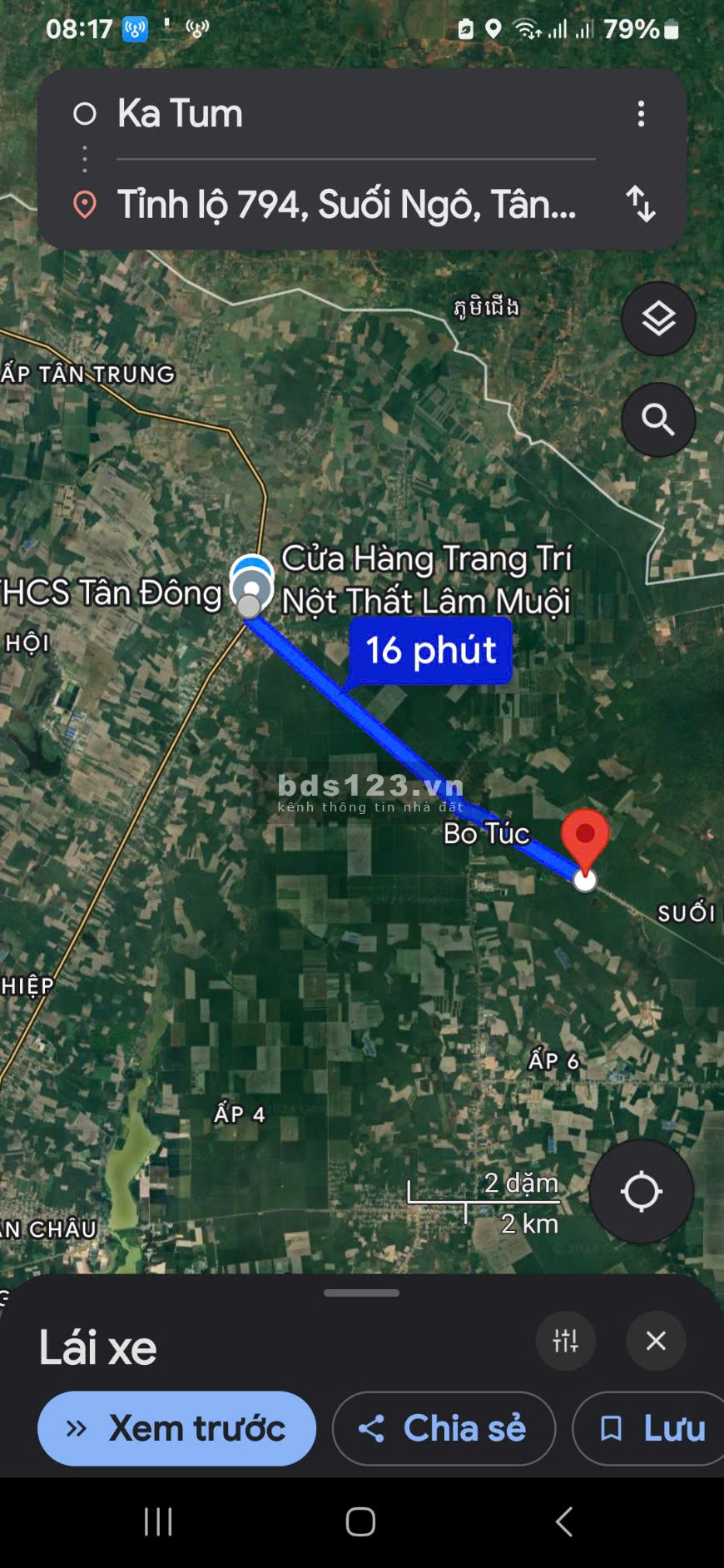 Bán lỗ lô đất gần 800m2. Mặt tiền DT794 Tân Châu, Tây Ninh. Bao giá rẻ bất ngờ.