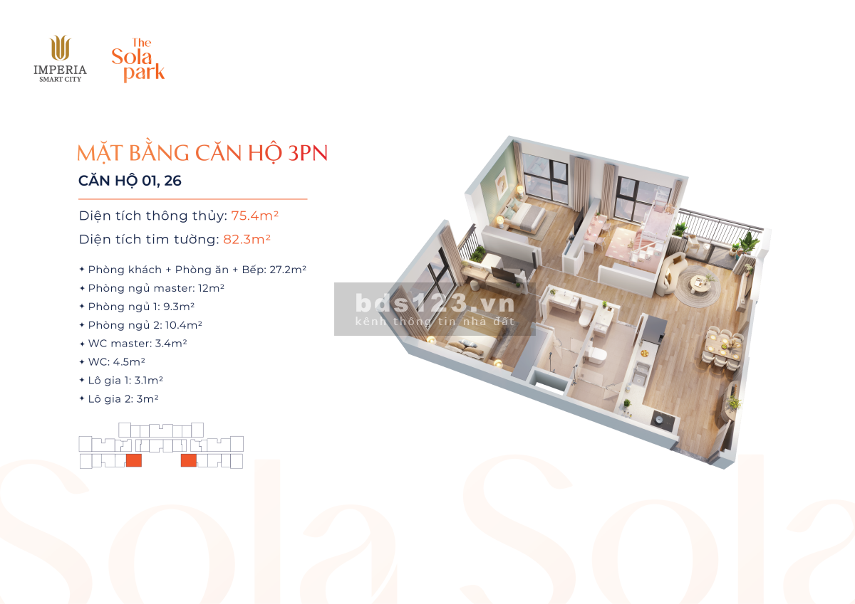 ĐẦU TƯ TỪ MÓNG CHỈ VỚI 50TR/CĂN HỘ, THE SOLA PARK, SMART CITY