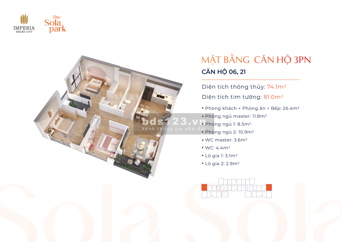 ĐẦU TƯ TỪ MÓNG CHỈ VỚI 50TR/CĂN HỘ, THE SOLA PARK, SMART CITY